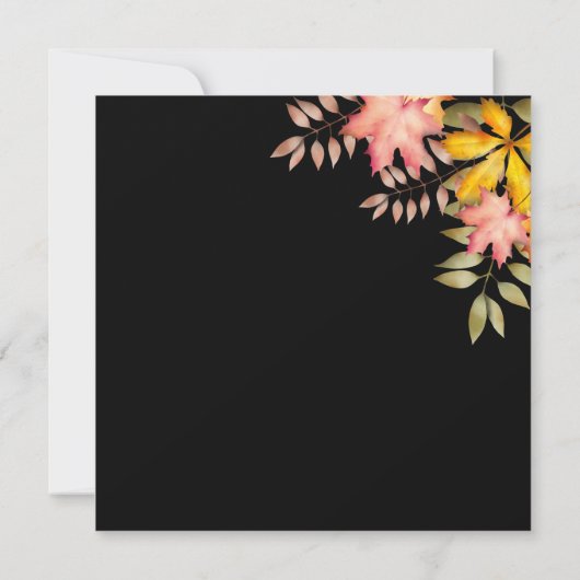 Rustikale Schwarzer Herbst-Herbst-Foto-Hochzeit Save The Date (Rückseite)