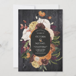 Rustikale Schwarzwald-Herbstblumenzeremonie Einladung