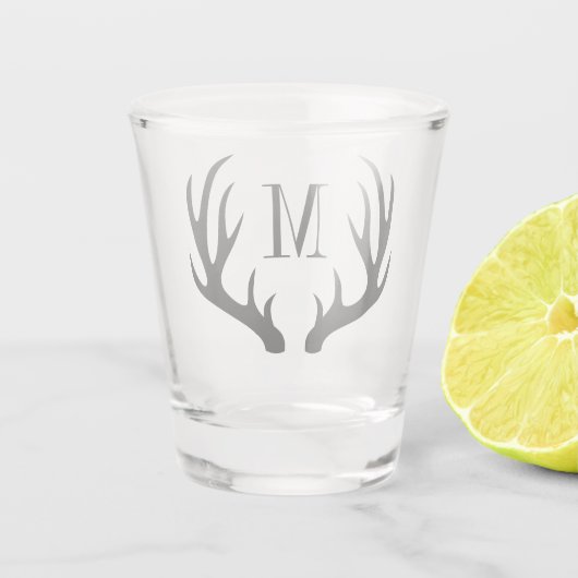 Rustikale Schwarzwildjäger | Monogramm Schnapsglas (Rückseite)