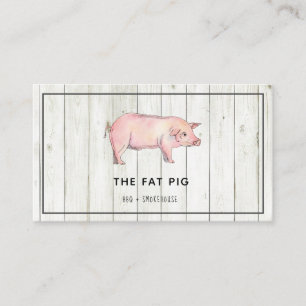 Rustikale Schweine-BBQ-Restaurant Visitenkarte