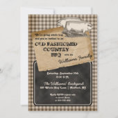 Rustikale Schweine Schweinebückseite Cookout GRILL Einladung (Vorderseite)