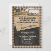 Rustikale Schweineborst GRILLEN Graduierungspartei Einladung (Vorderseite)