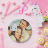 Rustikale Scrapbook-Initialen und Foto-Hochzeit Pappteller (Party)