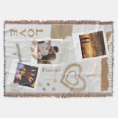 Rustikale Scrapbook-Romantik mit Herzen und Blumen Decke (Vorderseite)
