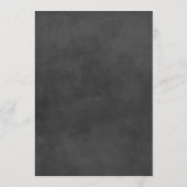 Rustikale Script Black Chalkboard Hochzeit Menükarte (Rückseite)