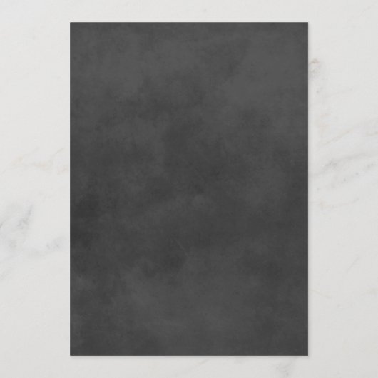 Rustikale Script Black Chalkboard Hochzeit Menükarte (Rückseite)