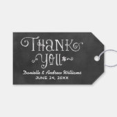 Rustikale Script Chalkboard Hochzeit Danke Black Geschenkanhänger (Vorderseite (Horizontal))