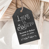 Rustikale Script Chalkboard Hochzeit Liebe ist süß Geschenkanhänger