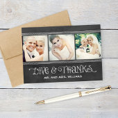 Rustikale Script Chalkboard Wedding Black Dankeskarte