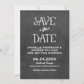 Rustikale Script Chalkboard Wedding Black Save The Date (Rückseite)