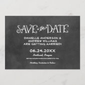 Rustikale Script Chalkboard Wedding Black Save The Date (Rückseite)