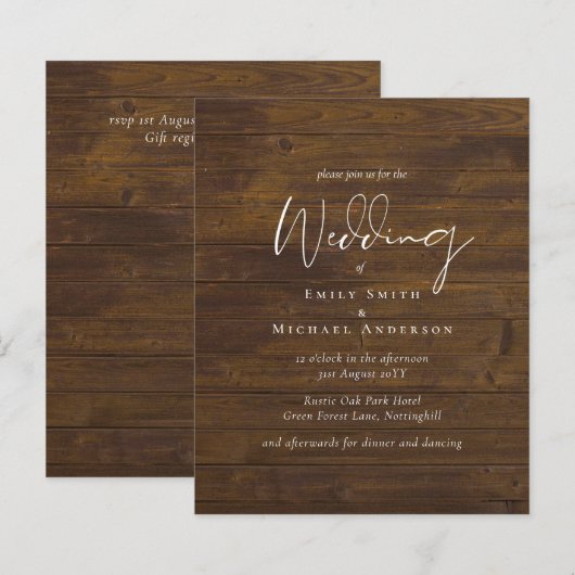 Rustikale Script Country Barn Woodland Budget Hoch (Vorne/Hinten)