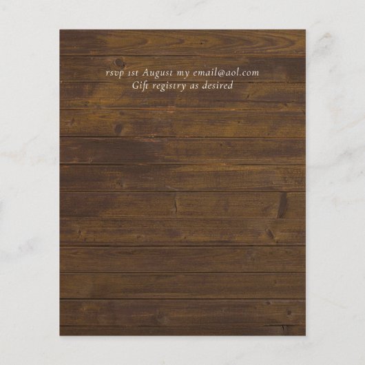 Rustikale Script Country Barn Woodland Budget Hoch (Rückseite)