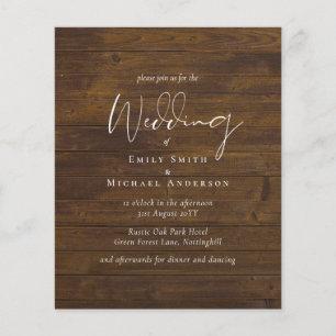 Rustikale Script Country Barn Woodland Budget Hoch
