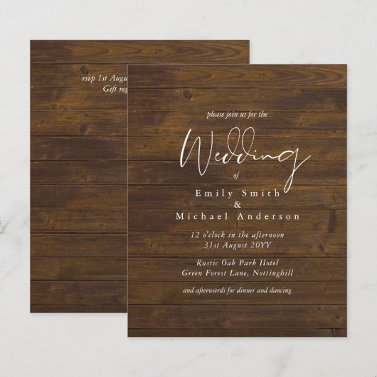 Rustikale Script Country Barn Woodland Budget Hoch (Vorne/Hinten)