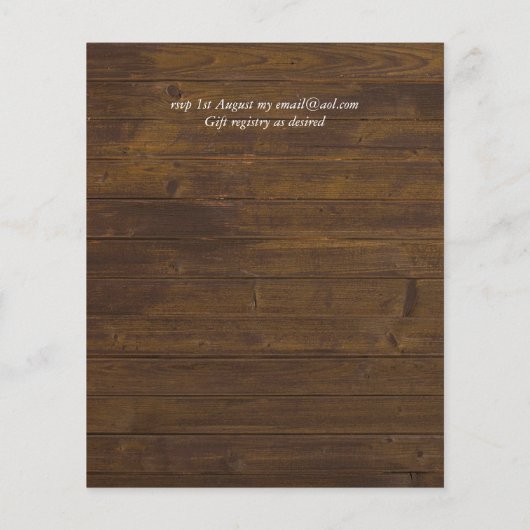 Rustikale Script Country Barn Woodland Budget Hoch (Rückseite)