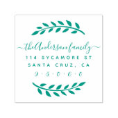 Rustikale Script-Familienname Wreath-Rücksendeadre Permastempel (Design)