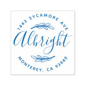 Rustikale Script-Familienname Wreath-Rücksendeadre Permastempel (Design)