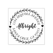 Rustikale Script & Hand Drawn Wreath-Rücksendeadre Gummistempel (Prägung)