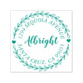 Rustikale Script & Hand Drawn Wreath-Rücksendeadre Permastempel (Design)