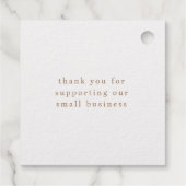 Rustikale Script Happy Hen Egg Briefmarke Geschenkanhänger (Rückseite)