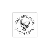 Rustikale Script Happy Hen Egg Briefmarke Gummistempel (Prägung)