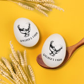 Rustikale Script Hen Egg Briefmarke Gummistempel