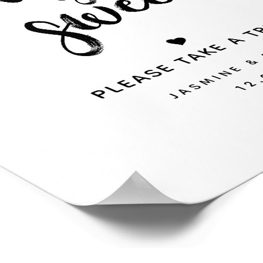 Rustikale Script-Liebe ist Sweet Gastgeschenk Hoch Poster (Ecke)