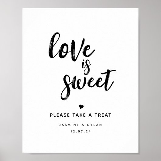 Rustikale Script-Liebe ist Sweet Gastgeschenk Hoch Poster (Vorne)