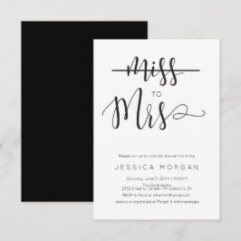 Rustikale Script Miss zu Mrs. Brautparty Einladung