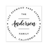 Rustikale Script-Round-Family-Rücksendeadresse Permastempel (Design)