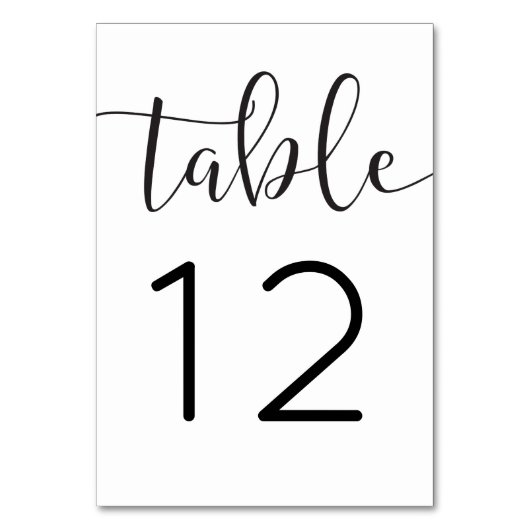 Rustikale Script-Table-Cards Hochzeiten von Tischn Tischnummer (Rückseite)