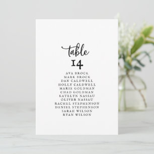 Rustikale Script-Tischnummer-Kartenkarten