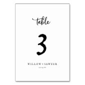 Rustikale Script-Tischnummer Tischnummer (Rückseite)