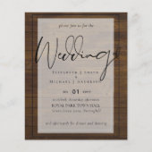 Rustikale Script Typografy Budget Hochzeit (Vorderseite)