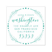 Rustikale Script Wreath Wedding Couple Rücksendead Permastempel (Design)