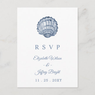 Rustikale Seashells Marine Ocean Beach Wedding UAW Einladungspostkarte