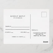 Rustikale Seashells Marine Ocean Beach Wedding UAW Folie Einladungspostkarte (Rückseite)