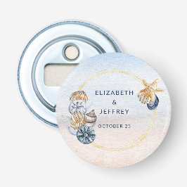 Rustikale Seashells Ocean Sea Summer Beach Hochzei Flaschenöffner