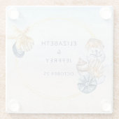 Rustikale Seashells Ocean Sea Summer Beach Hochzei Glasuntersetzer (Rückseite)