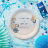 Rustikale Seashells Ocean Sea Summer Beach Hochzei Pappteller (Party)