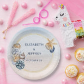 Rustikale Seashells Ocean Sea Summer Beach Hochzei Pappteller (Party)