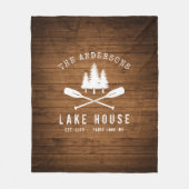 Rustikale See House Boat Oars Trees Wood Plank Pri Fleecedecke (Vorderseite)