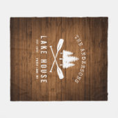 Rustikale See House Boat Oars Trees Wood Plank Pri Fleecedecke (Vorderseite (Horizontal))