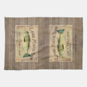 Rustikale Seekabine Große Seebassfischerei Geschirrtuch (Horizontal)