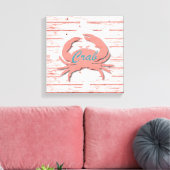 Rustikale Seekrabbe auf verwittertem Druck des Leinwanddruck (Insitu (Wohnzimmer))