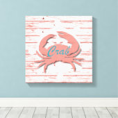 Rustikale Seekrabbe auf verwittertem Druck des Leinwanddruck (Insitu (Holzboden))