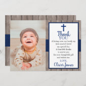 Rustikale Seeschifffahrt & Foto Taufe Danke Karte (Vorne/Hinten)