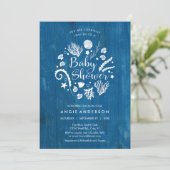 Rustikale Seeseeleben-Babyparty-Einladung Einladung (Stehend Vorderseite)