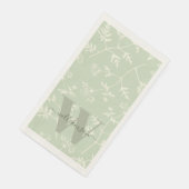 Rustikale Seite Grün botanische Flora Mit Monogram Serviette (Ecke)